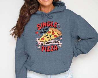 Single And Ready To Mingle With Pizza T-Shirt, Funny Pizza Lover Shirt, Cute Pizza Graphic Tee, Foodie Gift Shirt