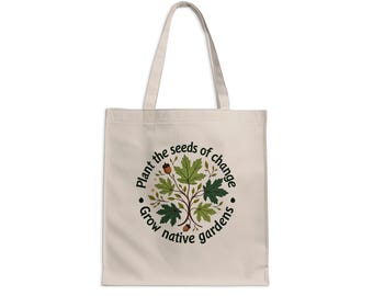 Environmental Tote Bag, Plant the Seeds of Change, Eco-Friendly Shopping Bag, Reusable Garden Market Bag, Nature Conservation Gift