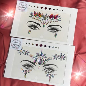 Glitter Iridescent Ruby // Flower Child // Rhinestone Jewels Face Gems Festival Raves Beauty Holographic
