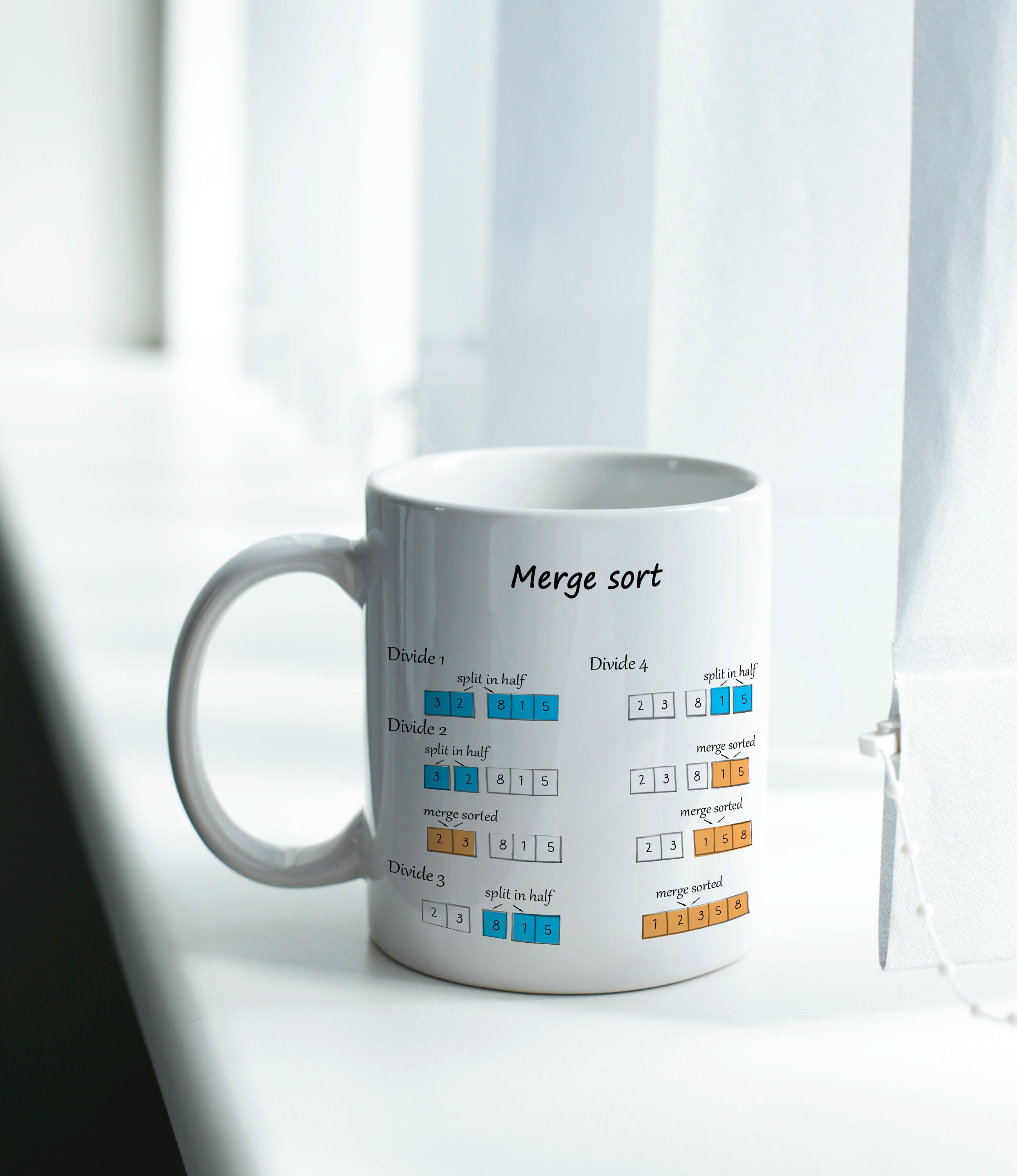 Merge Sort White Glossy Mug, Coding Mug, Programmer Mug - Etsy