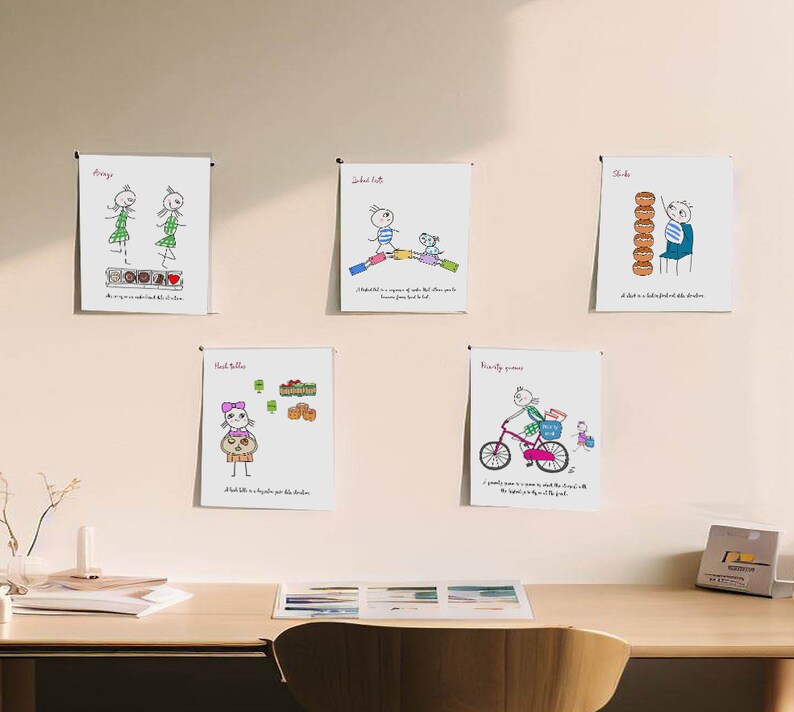 Data Structure Prints Set of 6 - Digital Download, Printable ...