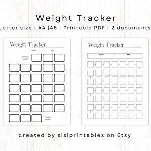 Weight Tracker Printable, Daily Weight Journal, Weight Log, Weight Loss Tracker, A4/A5/Letter Size, Instant Download, Digital Download