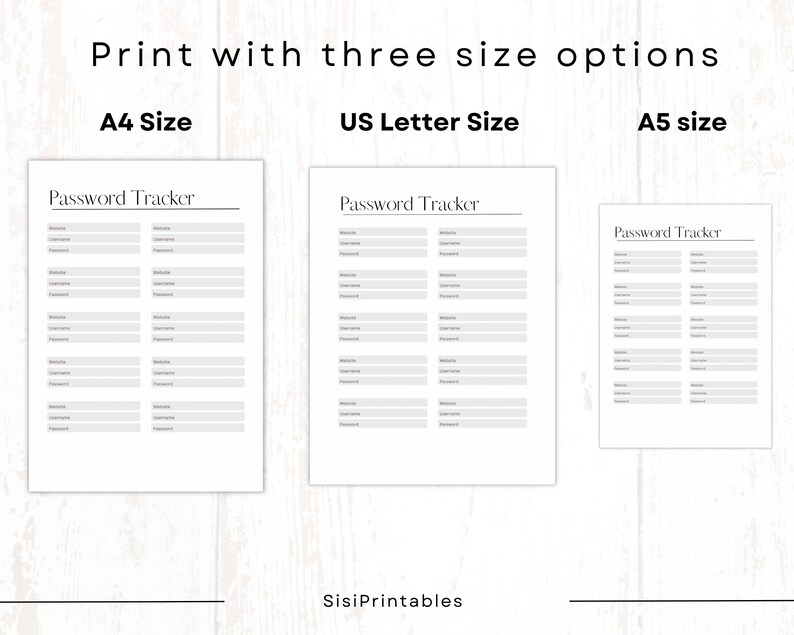 Password Tracker Printable, Password Log, Password Organizer, A4/a5 ...