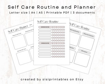 Self Care Planner Printable, Self Care Routine Planner, Wellness Planner, Wellness Printable, Self Care Printable, Self Care Digital Planner
