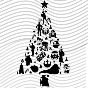 Star Wars Albero di Natale SVG, Yoda, Natale svg, felpa, Regalo padre, lei, festa, Ornamento, sorriso, Personaggio, lei, unico