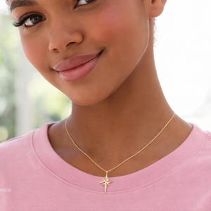 Elegant North Star Necklace: 14K Gold or Sterling Silver Emotional Support Jewelry
