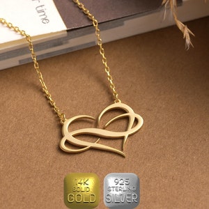 Infinity Heart Necklace: 14K Solid Gold or Sterling Silver Love Pendant ...