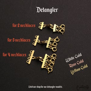14K Solid Gold Multi Necklace Claps, Layered Necklace Detangler, Necklace Separator, Layering Lobster Claps, Sterling Silver Detangler