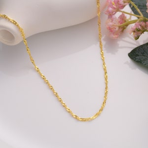 Dainty 14K Gold Plated Chain Necklace: Twist Rope, Paperclip, Snake & More