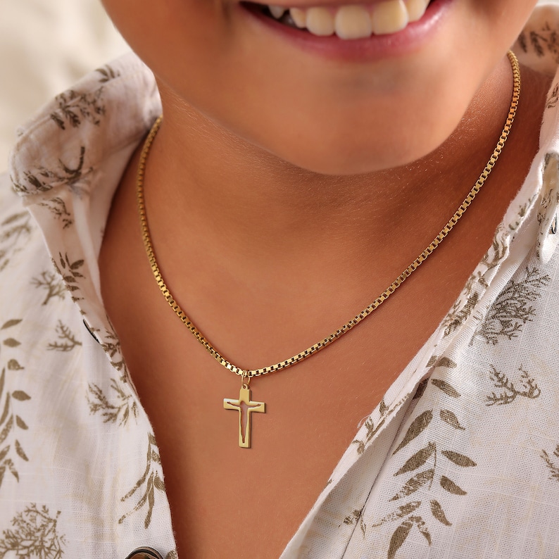 Dainty Cross Necklace, Silver or Gold Gift, Minimalist Christian