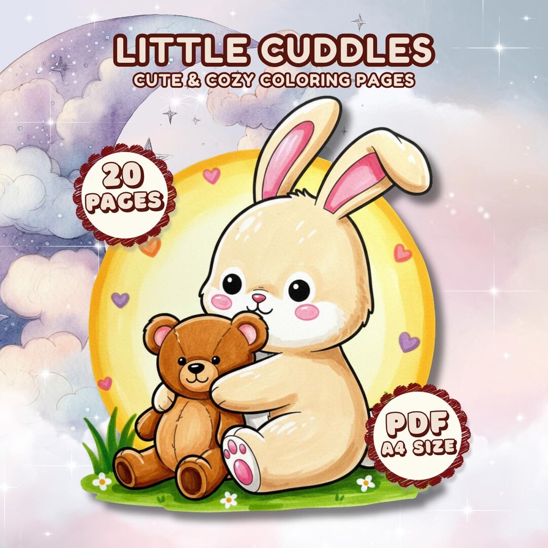 Little Cuddles Coloring Book | Adorable Animal Characters Printable ...