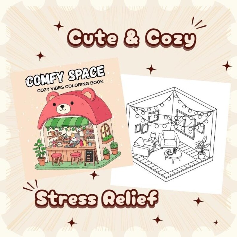 Coco Wyo Cozy Coloring Book Printable PDF | Comfy Space, Cozy Rooms ...
