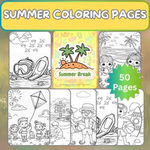 Summer Coloring Pages: 50 Fun Designs for Kids (PDF Download)