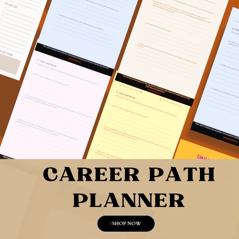 Career Planner Career Planning Journal Digital Career Path Finding Your Right Career Workbook 