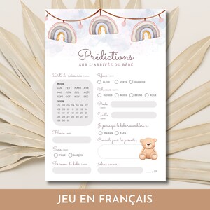 Jeux De Baby Shower Jeu De Prédictions De Bébé Carte De Prédiction De