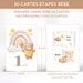 Cartes étapes Bébé En Bois 1 à 12 Mois Forme Ballon - Cadeau Naissance, Baby Shower - Fabrication Française Artisanale