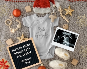Pregnancy Announcement Spanish, Anuncio Embarazo Digital, Navidad, Baby Reveal Social Media, Anuncio de Embarazo, Estoy Embarazada, Editable