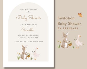 Einladungskarte Babyparty, Babypartyeinladung, Babyparty, Taufe, Geburt, Taufe, Babyparty, Animaux