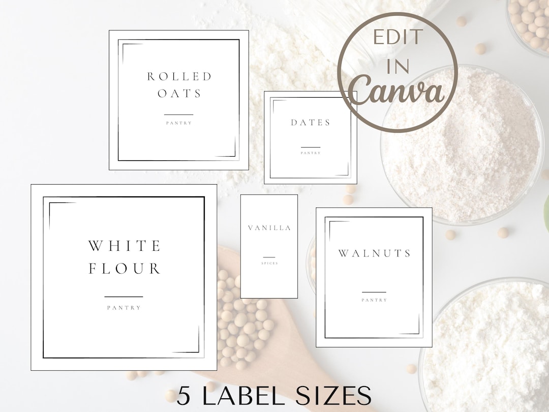 Custom Pantry Labels: Editable Home Organization Stickers (canva ...