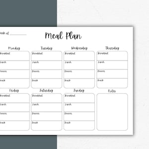 Weekly Meal Planner Printable: Meal Planning Chart (PDF)