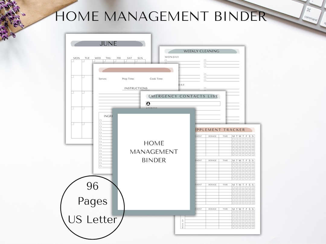 Home Management Binder: Printable Household Planner Bundle (digital ...