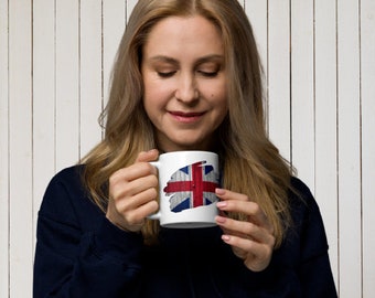 England Flag Glossy White Mug Gift for Women Gift for Men Gift for Kids Gift for Dad Mom