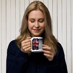 England Flag Glossy White Mug, Gift for Women, Gift for Men, Gift for Kids, Gift for Dad and Mom.
