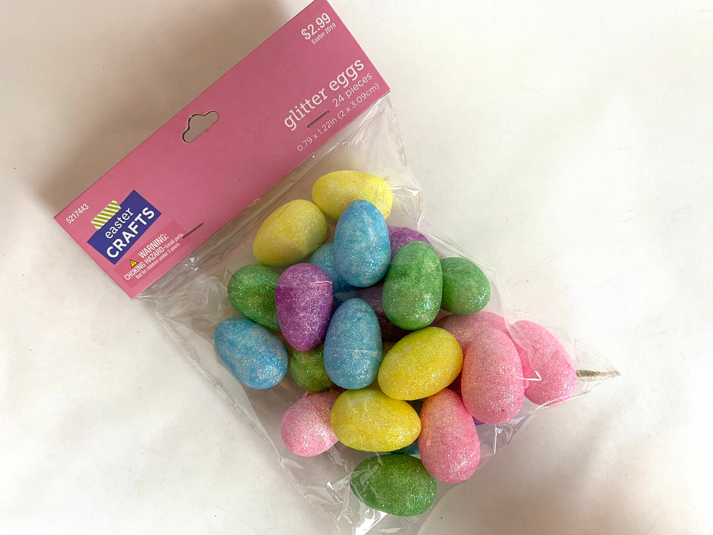 25 Pc EASTER GLITTER 1.22 Eggs Hobby Lobby HL 9151400 Easter Eggs Pink
