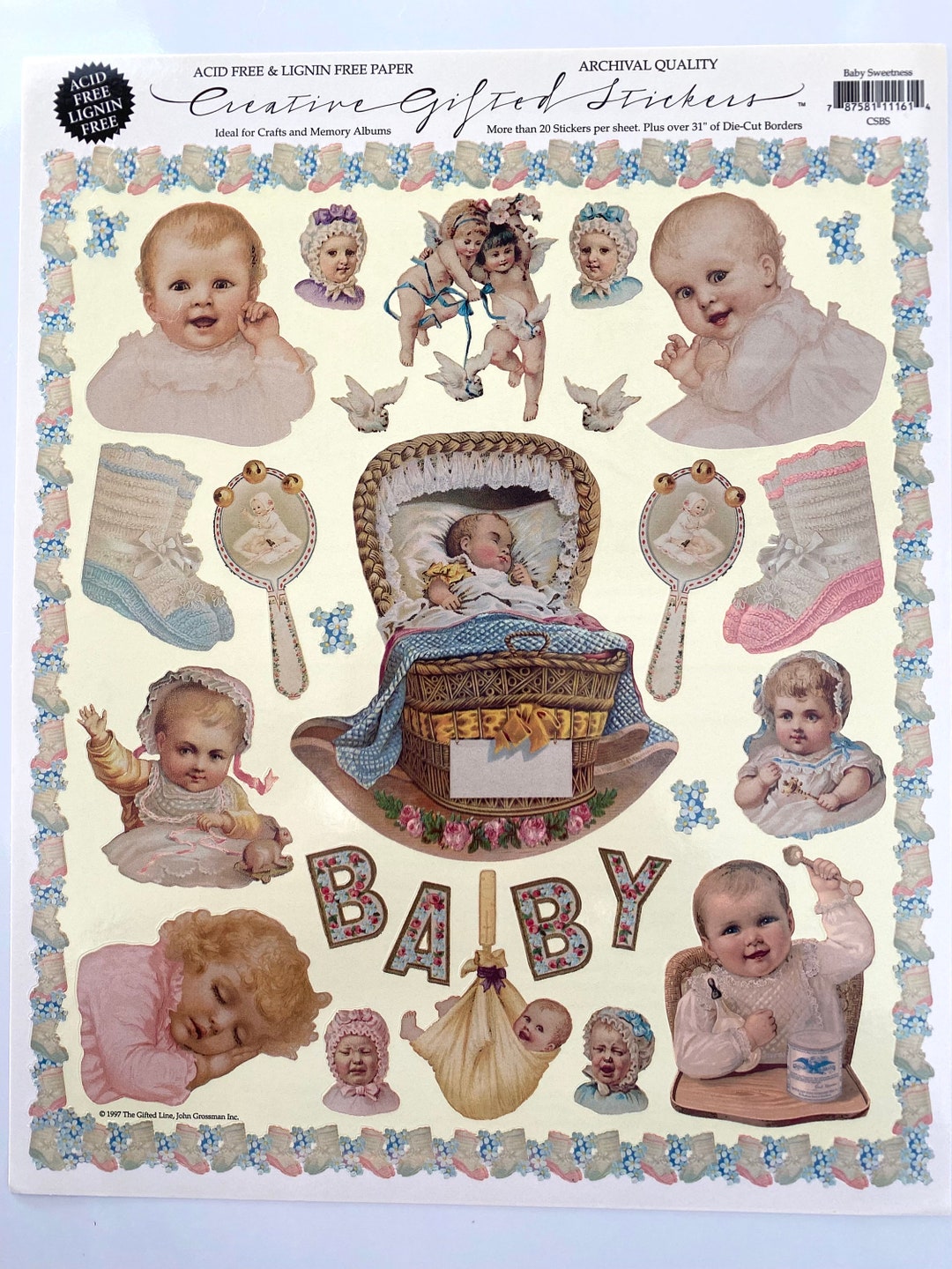 Vintage BABY Sticker Sheet | Baby Sweetness Creative Gifted Stickers ...
