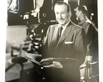 WALT DISNEY movie director 8 x 10 Photo | Matte Finish Black & White Photo of Mature Walt Disney | Vintage Image of Walt Disney
