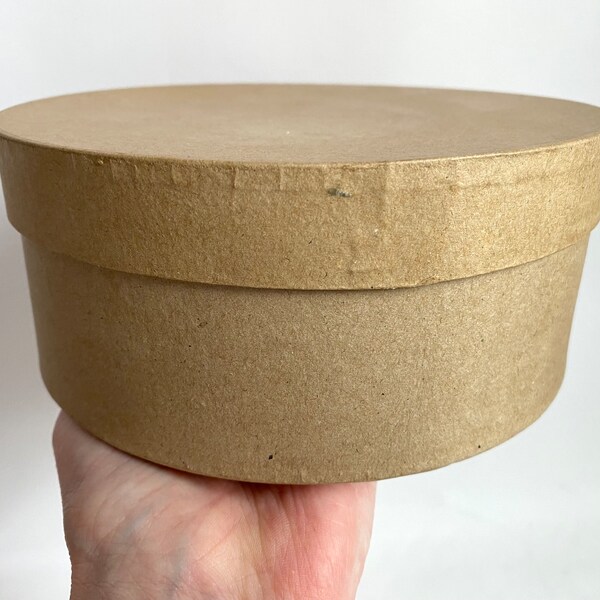 Paper Mache 7” ROUND BOX | DIY Ready to Decorate Paper Mache Box | Unfinished Do-it-yourself Paper Mache Box | ArtMinds Paper Mache Box