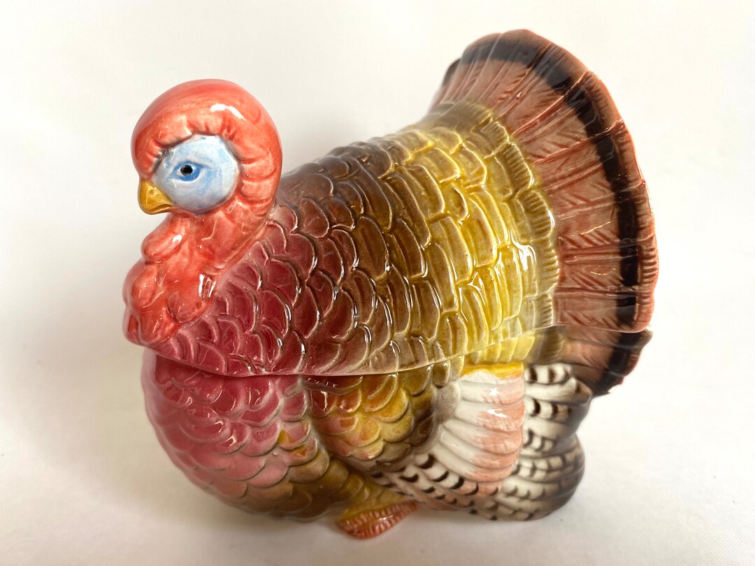 Thanksgiving Vintage OTAGIRI Turkey Sugar Bowl Ceramic Turkey Covered