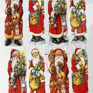 Vintage Victorian Santa Claus Die Cut Embossed SCRAP | Victorian Style Relief Scrap | Decoupage Scrap | Made in W. Germany | EF 7084