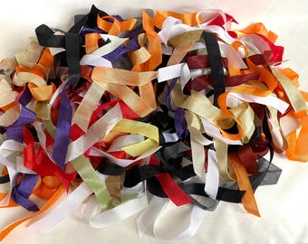 ASSORTED Pieces 1/2” 100% Rayon Seam Binding | 3” - 11” Satin Finish Lengths | 4 Scrapbooking+Card Making+Crafting | Great Vintage Look
