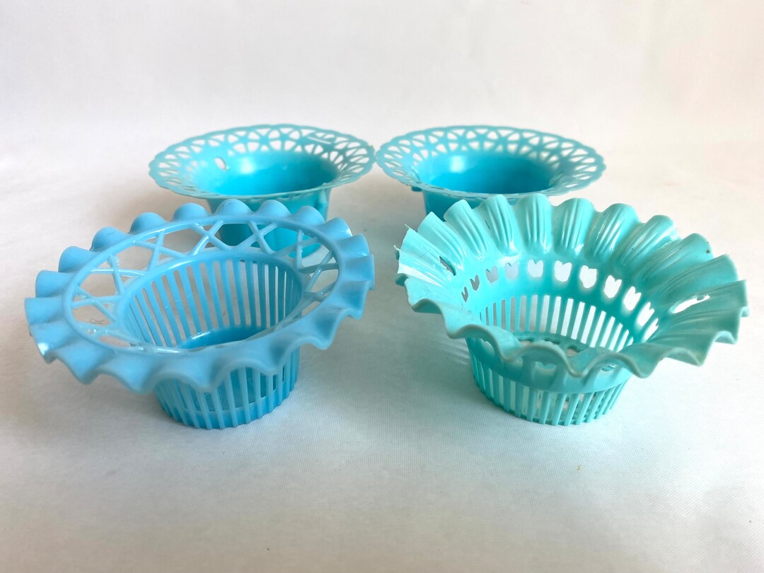 4 Pcs Vintage Turquoise Blue NUT Cups Kitschy BLUE Plastic Etsy