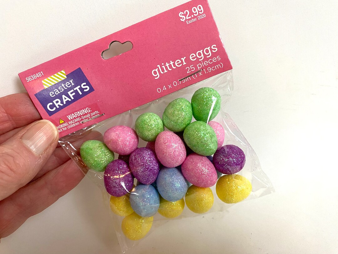 25 Pc EASTER GLITTER .75in Eggs Hobby Lobby HL 9159315 Miniature Easter