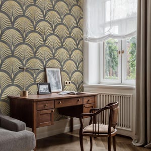Art Deco Wallpaper, Peel and Stick and Traditional Wallpaper, Removable Wall Decor, Geometric Self Adhesive Wallpaper, Home Decor
