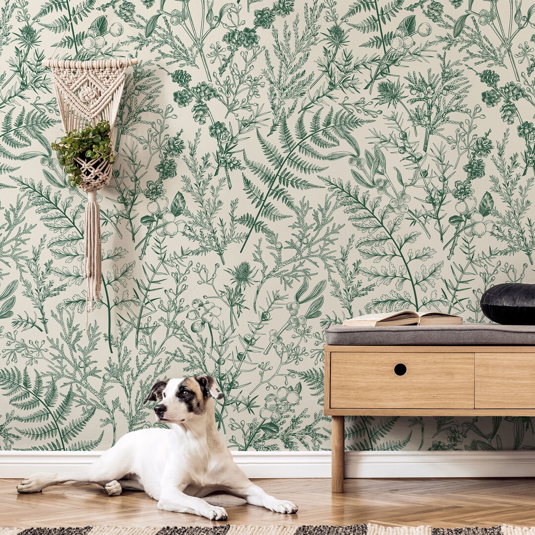 Fern Botanical Wallpaper, Botanical Wallpaper Peel and Stick, Botanic