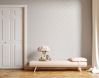 Light Gray Herringbone Wallpaper: Self Adhesive Chevron Mural
