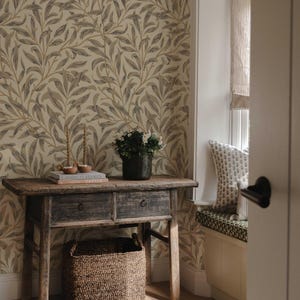 Victorian Style Leaves Wallpaper, Peel and Stick, William Morris Inspired Wallpaper, Willow Bough Pattern Wallpaper, Removable Elegant Mural