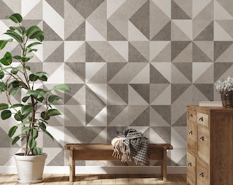 Geometric Peel and Stick Wallpaper: Art Deco Boho Wall Mural