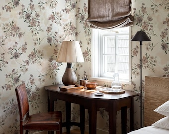 Watercolor Floral Wallpaper: Neutral French Country Peel and Stick