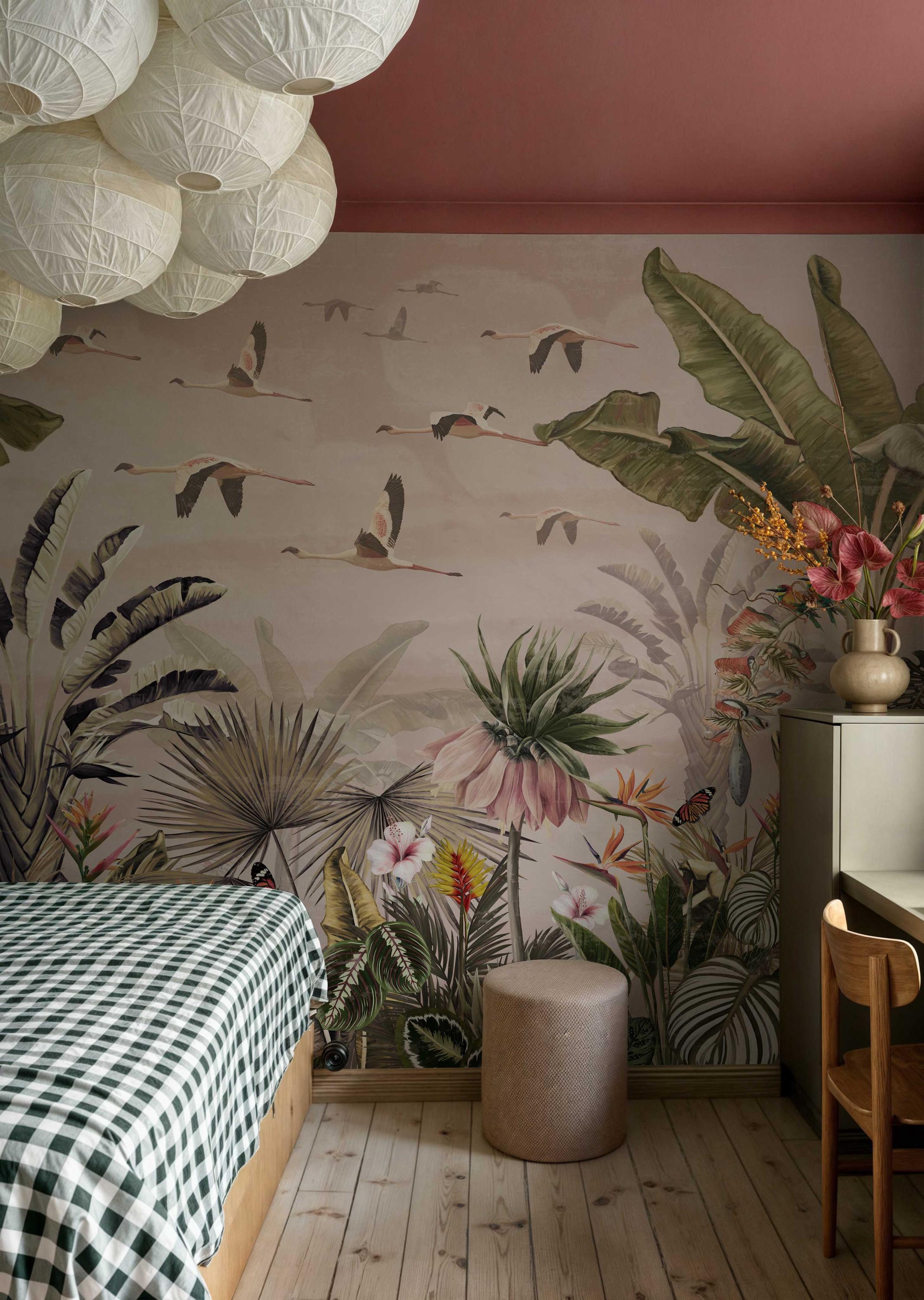Tropical Jungle Wallpaper – Peel and Stick Removable Exotic Wall Mural ...