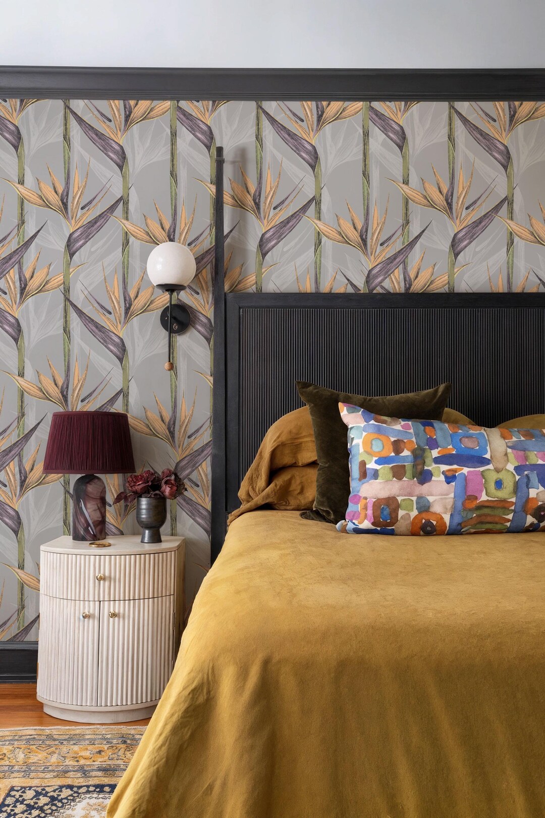 Tropical Leaves Peel and Stick Wallpaper: Exotic Botanical Mural - Etsy