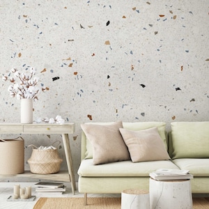 Terrazzo Wallpaper Peel and Stick, Mosaic Wallpaper, Soft Stone Wall Mural, Contemporary Wallpaper Removable, Self Adhesive Mural