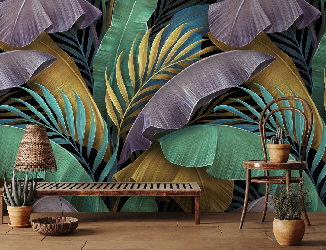 Multicolor Banana Leaf Wallpaper – Peel and Stick Removable Wall Mural ...