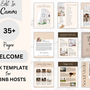 Plantilla de libro de bienvenida de Airbnb / Plantilla de sitio web de Canva / Libro de visitas de Airbnb / Libro de bienvenida de VRBO / Libro de bienvenida de Airbnb
