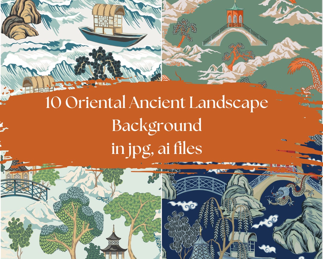 Orient Image 10 Oriental Ancient Landscape Background Bundle|oriental Classic ...