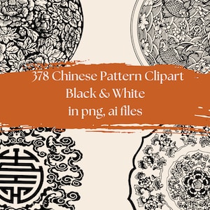 MASSIVE 378 Chinese Pattern Clipart Bundle|Traditional Chinese Printable|Floral Clipart|Chinese Symbol png|Chinese Symbol|Chinese Commercial