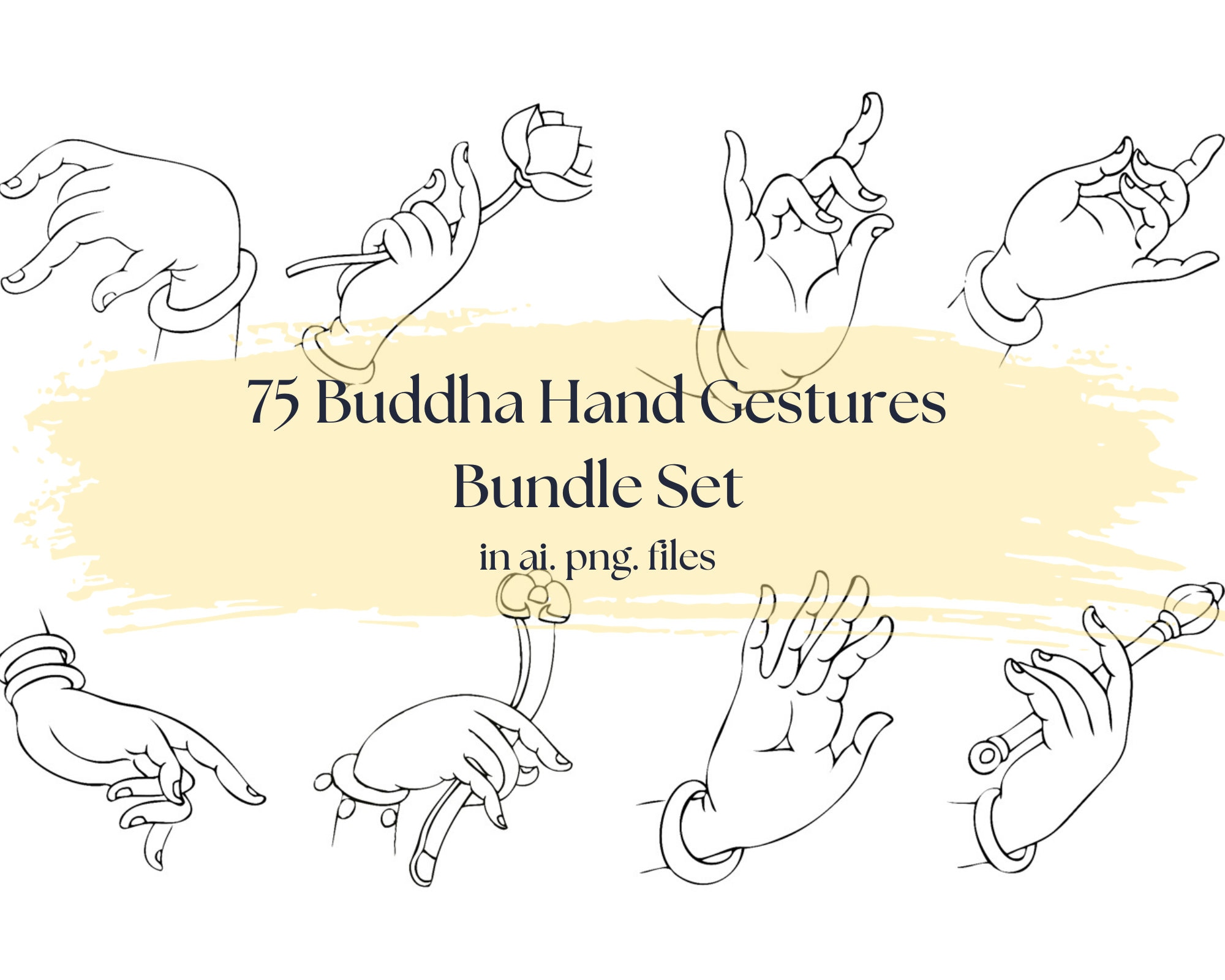 64 Buddha Hand Gestures Bundle Set Buddha PNG Bundle Buddha Clipart Buddha Print Buddhism Icon Buddha Mutra Zen Art Meditation Etsy